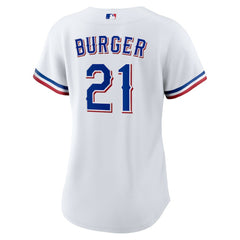 Jake Burger Texas Rangers Women's Home Replica Jersey - White