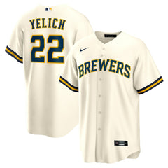 Christian Yelich Milwaukee Brewers Home Replica Jersey - White