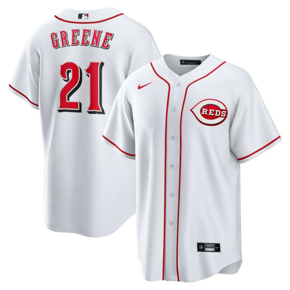 Hunter Greene Cincinnati Reds Home Replica Jersey - White