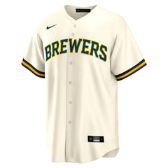 Brice Turang Milwaukee Brewers Home Replica Jersey - Cream