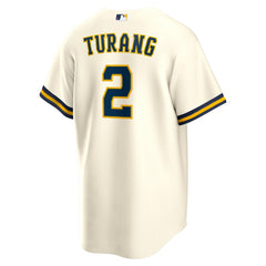 Brice Turang Milwaukee Brewers Home Replica Jersey - Cream