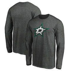 Dallas Stars Fanatics Logo Long Sleeve T-Shirt Charcoal