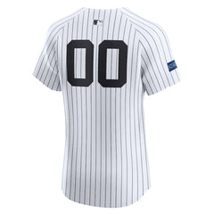 New York Yankees Home Elite Sponsor Patch Custom Jersey - White
