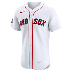 Boston Red Sox Home Elite Sponsor Patch Custom Jersey - White