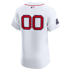 Boston Red Sox Home Elite Sponsor Patch Custom Jersey - White