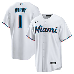 Connor Norby Miami Marlins Home Replica Jersey - White