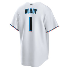 Connor Norby Miami Marlins Home Replica Jersey - White