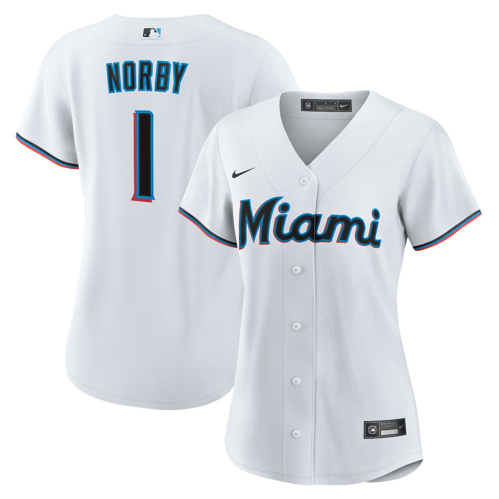 Connor Norby Miami Marlins Women's Home Replica Jersey - White