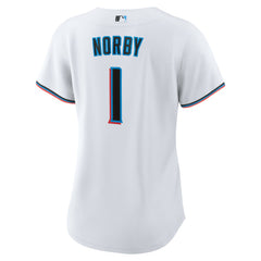 Connor Norby Miami Marlins Women's Home Replica Jersey - White