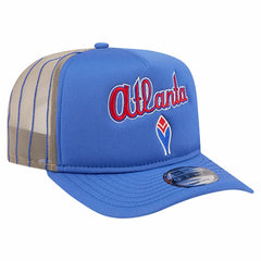 Atlanta Braves Vintage Arched Foam Front 9FIFTY A-Frame Adjustable Trucker Hat Royal | New Era