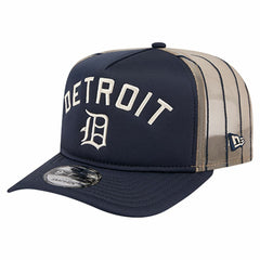 Detroit Tigers Vintage Arched Foam Front 9FIFTY A-Frame Adjustable Trucker Hat Navy | New Era