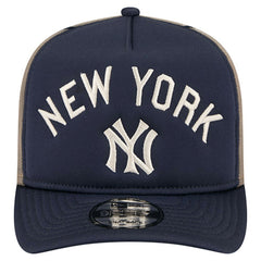 New York Yankees Vintage Arched Foam Front 9FIFTY A-Frame Adjustable Trucker Hat Navy | New Era