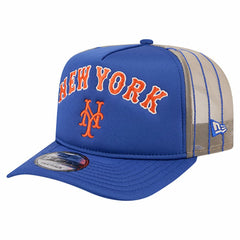 New York Mets Vintage Arched Foam Front 9FIFTY A-Frame Adjustable Trucker Hat Royal | New Era