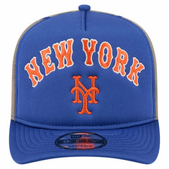 New York Mets Vintage Arched Foam Front 9FIFTY A-Frame Adjustable Trucker Hat Royal | New Era