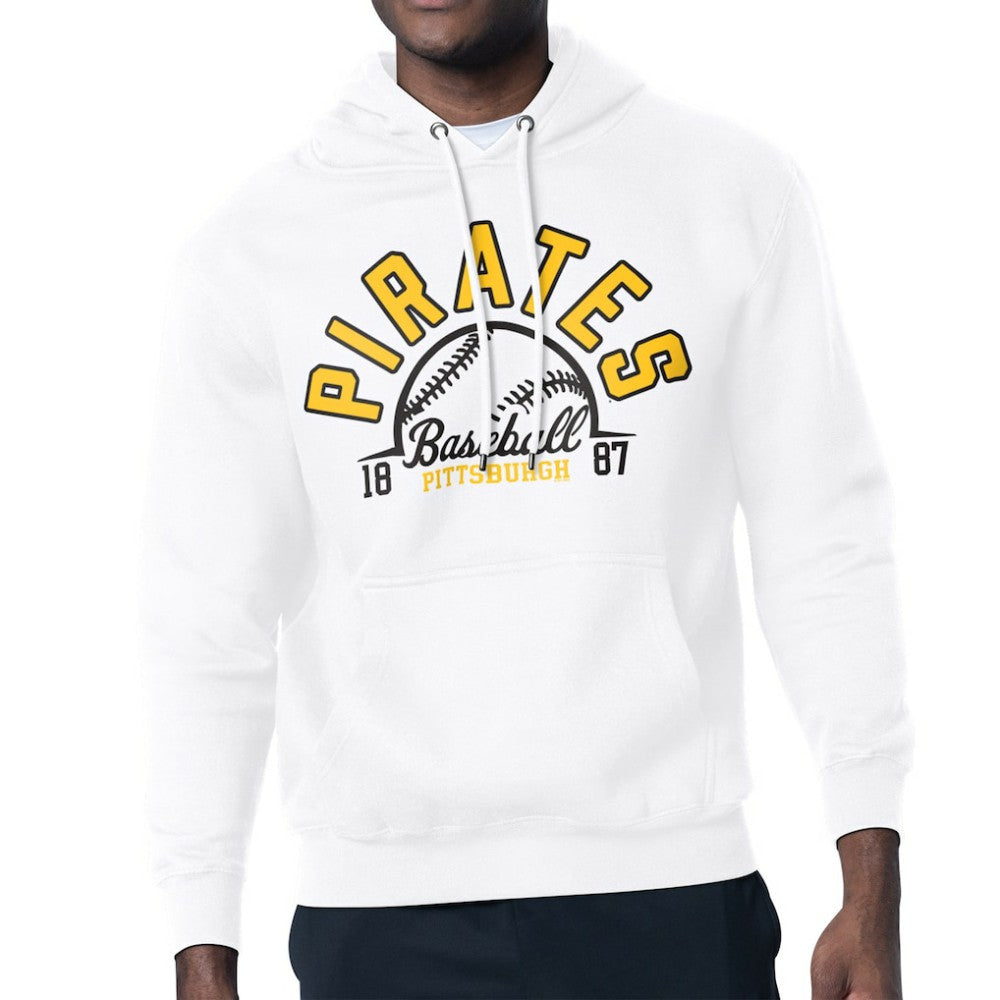 Pittsburgh Pirates Starter Half Ball Team Graphic Pullover Hoodie White