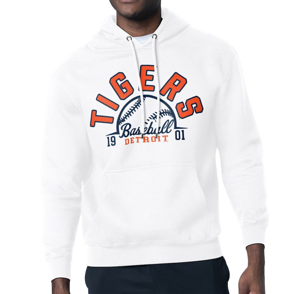 Detroit Tigers Starter Half Ball Team Graphic Pullover Hoodie White