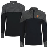 San Francisco Giants Levelwear Women's Classic Stripes Insignia 2.0 Raglan Quarter-Zip Top Black