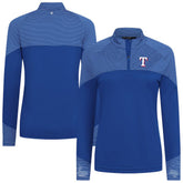 Texas Rangers Levelwear Women's Classic Stripes Insignia 2.0 Raglan Quarter-Zip Top Royal