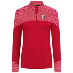 St. Louis Cardinals Levelwear Women's Classic Stripes Insignia 2.0 Raglan Quarter-Zip Top Red
