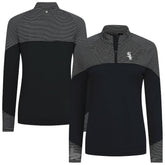 Chicago White Sox Levelwear Women's Classic Stripes Insignia 2.0 Raglan Quarter-Zip Top Black