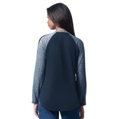 Cleveland Guardians G-III 4Her by Carl Banks Women's Top Dog Raglan Long Sleeve V-Neck T-Shirt Navy