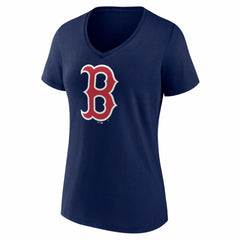 Boston Red Sox Women's Logo V-Neck T-Shirt Navy