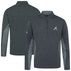 Atlanta Braves Levelwear Waffle Insignia 2.0 Quarter-Zip Pullover Heather Black