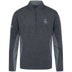 Colorado Rockies Levelwear Waffle Insignia 2.0 Quarter-Zip Pullover Heather Black