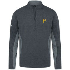 Pittsburgh Pirates Levelwear Waffle Insignia 2.0 Quarter-Zip Pullover Heather Black