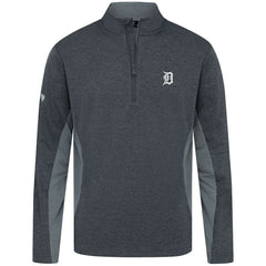 Detroit Tigers Levelwear Waffle Insignia 2.0 Quarter-Zip Pullover Heather Black