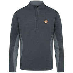 Houston Astros Levelwear Waffle Insignia 2.0 Quarter-Zip Pullover Heather Black
