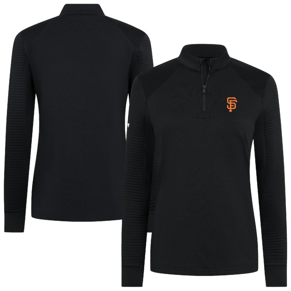 San Francisco Giants Levelwear Women's Power Insignia 2.0 Quarter-Zip Pullover Top Black