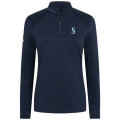 Seattle Mariners Levelwear Women's Power Insignia 2.0 Quarter-Zip Pullover Top Navy