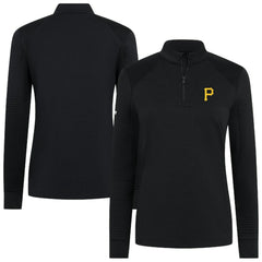 Pittsburgh Pirates Levelwear Women's Power Insignia 2.0 Quarter-Zip Pullover Top Black