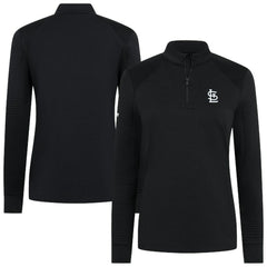 St. Louis Cardinals Levelwear Women's Power Insignia 2.0 Quarter-Zip Pullover Top Black