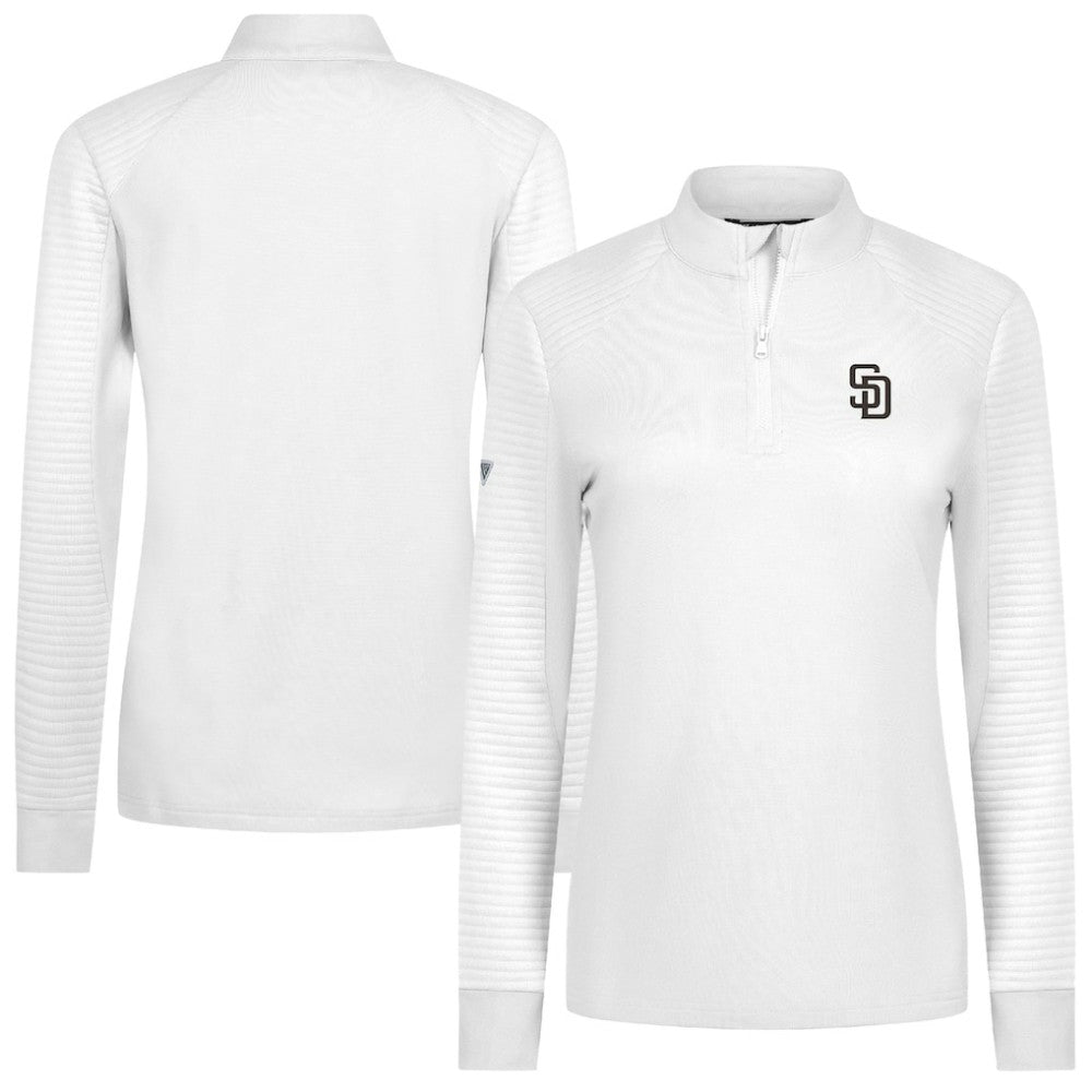 San Diego Padres Levelwear Women's Power Insignia 2.0 Quarter-Zip Pullover Top White