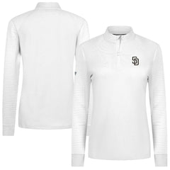 San Diego Padres Levelwear Women's Power Insignia 2.0 Quarter-Zip Pullover Top White