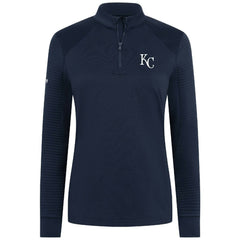 Kansas City Royals Levelwear Women's Power Insignia 2.0 Quarter-Zip Pullover Top Navy
