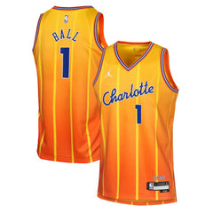 LaMelo Ball Charlotte Hornets Youth 2025/26 City Edition Swingman Jersey - Orange