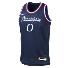 Tyrese Maxey Philadelphia 76ers Youth 2025/26 City Edition Swingman Jersey - Navy