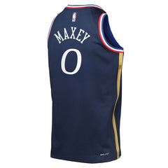 Tyrese Maxey Philadelphia 76ers Youth 2025/26 City Edition Swingman Jersey - Navy