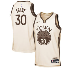 Stephen Curry Golden State Warriors Youth 2025/26 City Edition Swingman Jersey sale - Tan