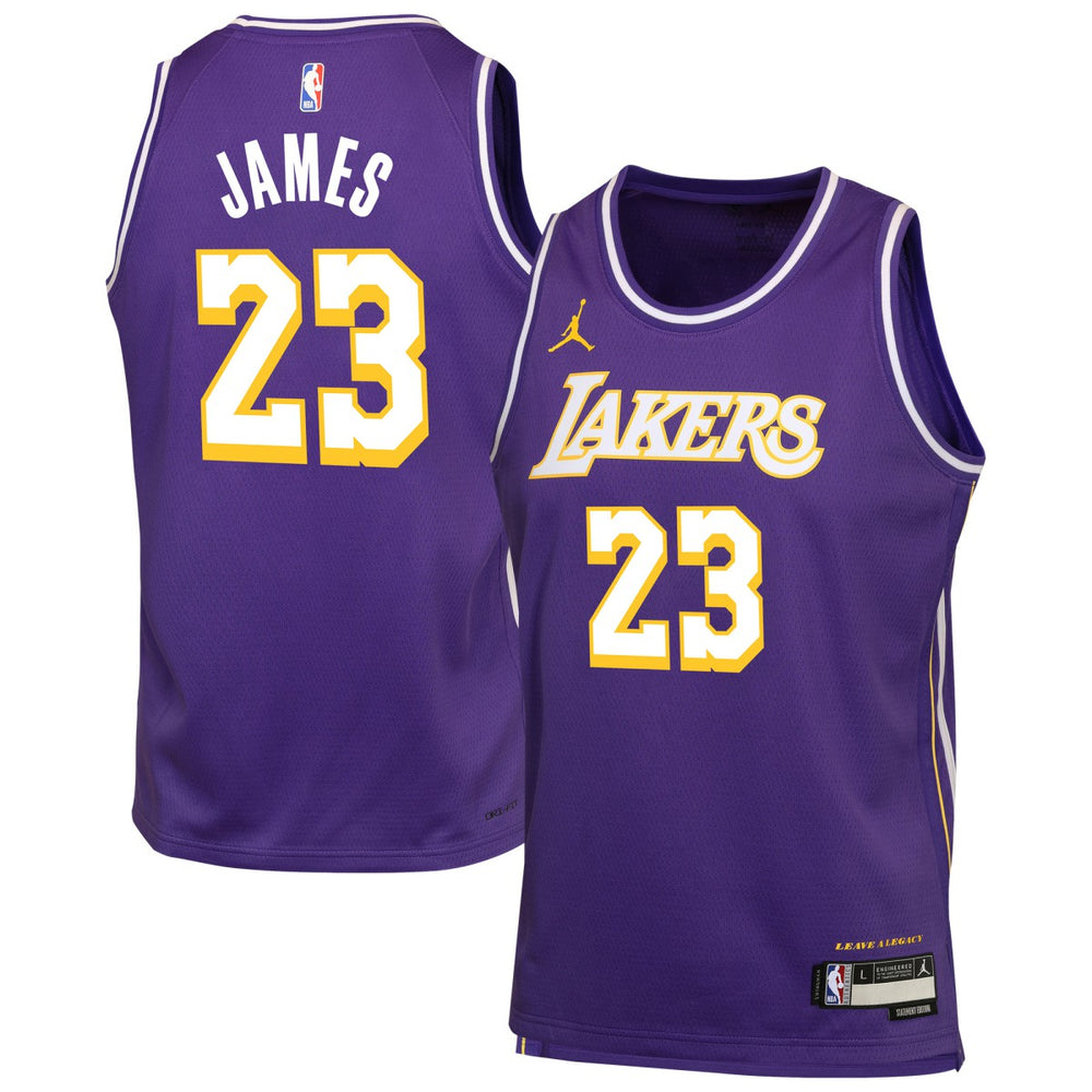 LeBron James Los Angeles Lakers Jordan Brand Youth Swingman Jersey - Statement Edition - Purple cheap