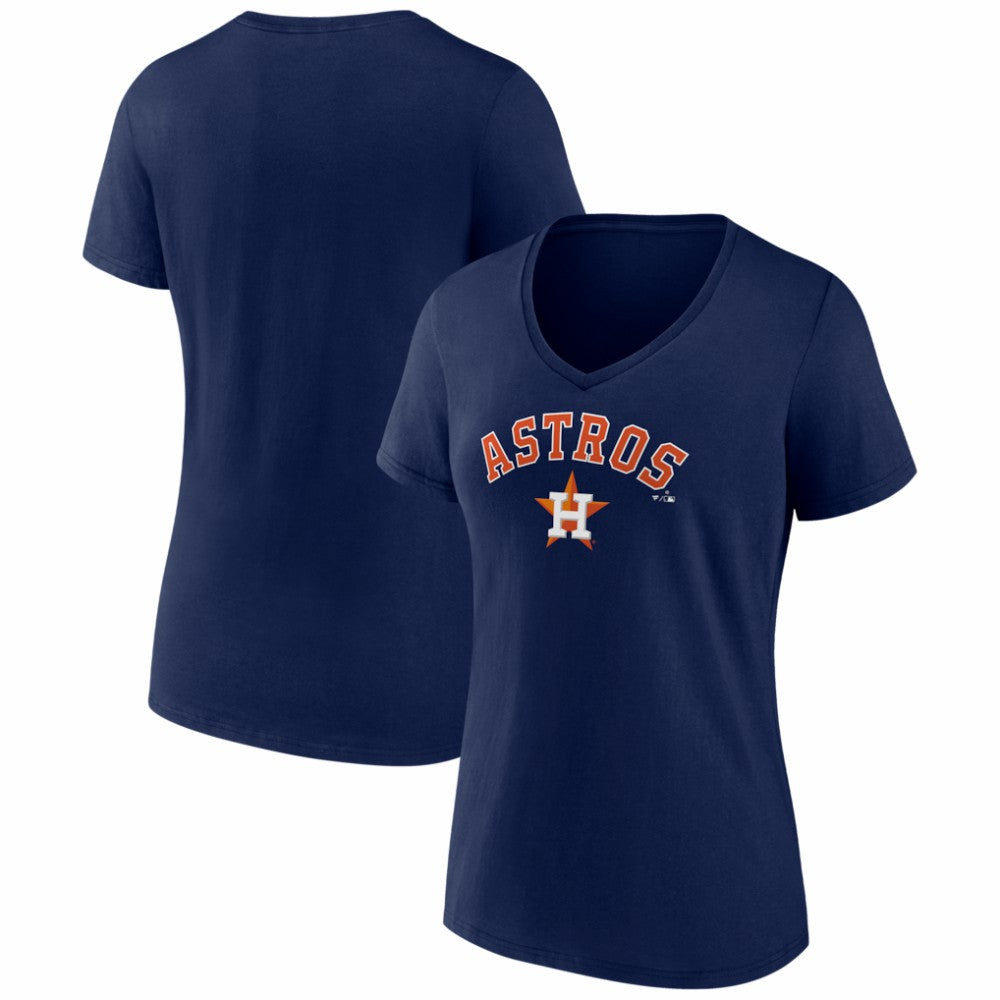 Houston Astros Women's Logo V-Neck T-Shirt Navy