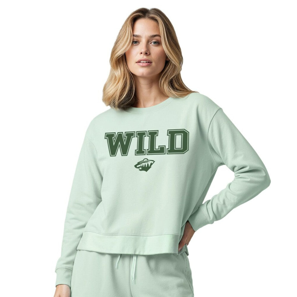 Minnesota Wild Concepts Sport Women's Tonal Pullover Tri-Blend Sweatshirt Light Green