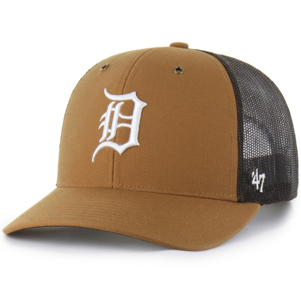 Detroit Tigers Carhartt x Trucker Adjustable Hat Brown | 47 brand