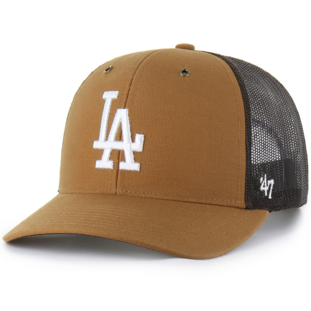 Los Angeles Dodgers Carhartt x Trucker Adjustable Hat Brown | 47 brand