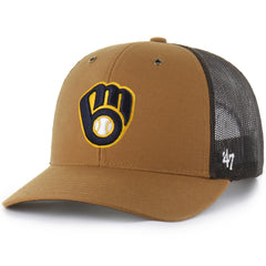 Milwaukee Brewers Carhartt x Trucker Adjustable Hat Brown | 47 brand