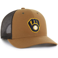 Milwaukee Brewers Carhartt x Trucker Adjustable Hat Brown | 47 brand