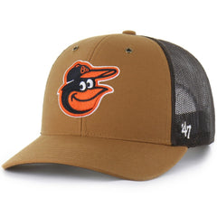 Baltimore Orioles Carhartt x Trucker Adjustable Hat Brown | 47 brand